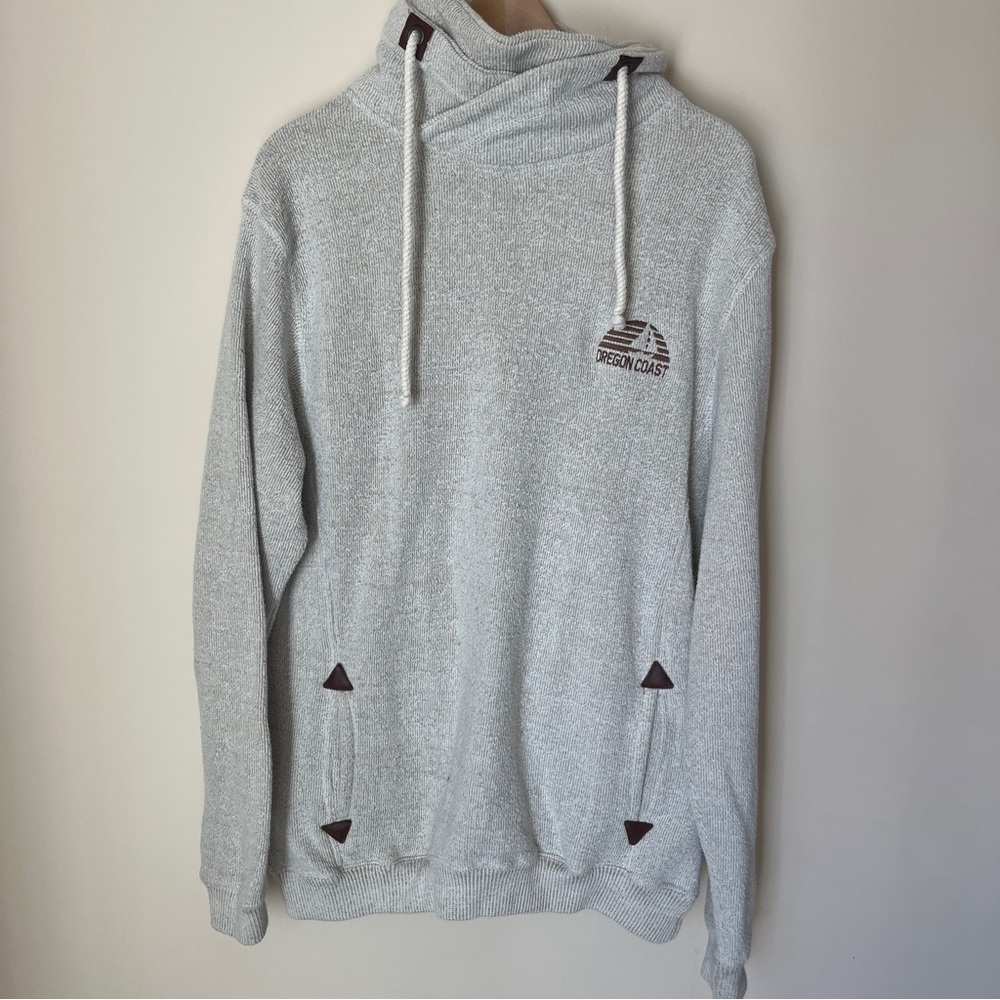 Renegade Club Cowl Neck Cotton Blend Unisex XL Sweater Embroidered Oregon Coast
